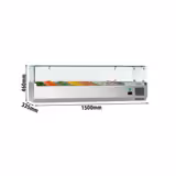 Opzetkoelvitrine ECO - met LED-verlichting - 1500x335mm - 7x GN 1/4