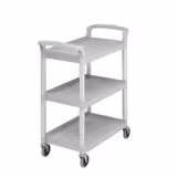 CAMBRO | Commercial Polypropylene 3-Tier Service Trolley – Grey-speckled – 136 kg Load – 835x410x965 mm – Kitchen accessory