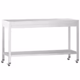 Edelstahl Arbeitstisch PREMIUM - 1800x600mm - mit Grundboden & Rollen