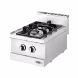 Cucina a gas professionale - 400x600x900mm - 6,53 kW - 2 fuochi