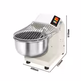Impastatrice a spirale professionale - 30L / 15kg - 1 velocità - testa fissa - 230V monofase