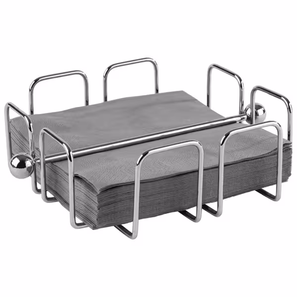 (6 adet) Peçetelik - WIRE - Metal - yaklaşık 50 kokteyl peçetesi - 190x190x65mm - ağırlık çubuğu dahil