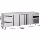 Mostrador refrigerado PREMIUM - 2330x700mm - 3 puertas y 2 cajones - GN 1/1 - refrigeración ventilada - 632l