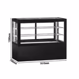 Koel- & Gebaksvitrine - 780 liter - 1610mm - dubbel glas - schuifdeuren - met 2 schappen - zwart - NL