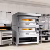 (2 ks) Elektrická pizza pec - 9+9× Ø 33 cm - až 400 °C - Manuální - 1420x1380 mm