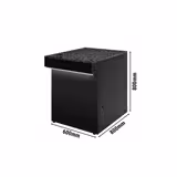 Commercial Checkout Counter TORONTO - 600 mm - Black Granite Top - Black Front - LED Lighting