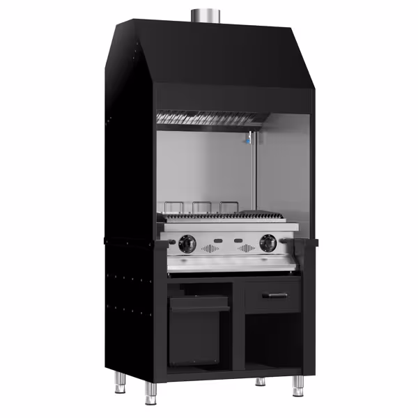 Gasgrill BERLIN - 960 mm - Gjutjärnsgaller - Svart