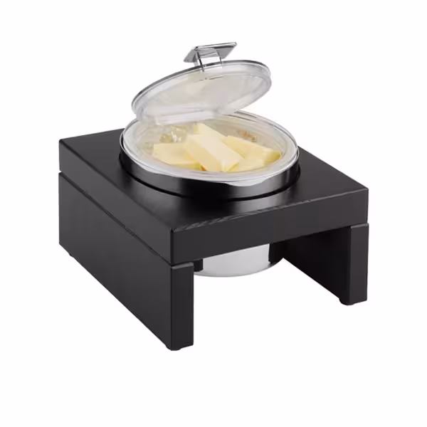 Bowl - BRIDGE - Stainless Steel, Melamine & Wood - 0.5L - round - Ø 140mm - 185x185mm - Depth: 100mm - Dark Brown