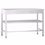Mesa de trabalho em aço inoxidável PREMIUM - 1000x700mm - com prateleira inferior & com travessas de reforço