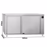 ECO Commercial Heated Worktop cabinet - 1800x700mm - with pass-through & sliding doors - Digital
