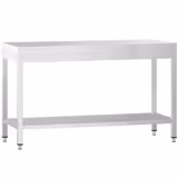 Paslanmaz Çelik Çalışma Tezgahı - PREMIUM- 1400x700mm - Sırtsız alt raflı