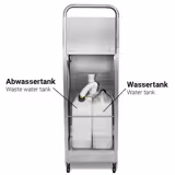 Mobiles Handwaschbecken - Edelstahl - mit Seifen- & Papierhandtuchspender