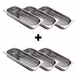 (6 Stück) Edelstahl-Behälter GN 1/3 - Höhe: 20mm