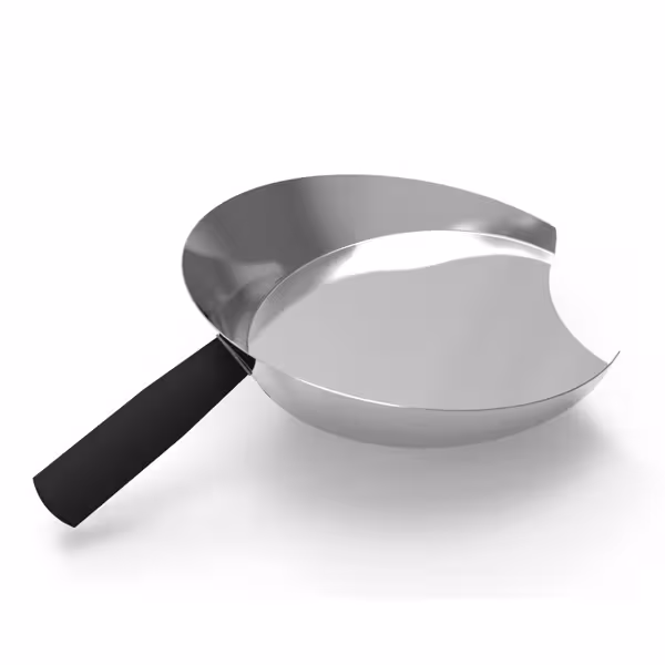 Gyros-/dönerschep - RVS - 223x311x70 mm - met afneembare handgreep