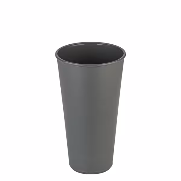 (24 uds) Vaso con relieve reutilizable de policarbonato - 500ml - Gris