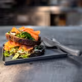 (12 pièces) Assiette Réutilisable - Carrée - Gris