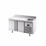 Table réfrigérée Premium PLUS - 1468 x 600 mm - avec 1 bac et 2 portes - avec dosseret
