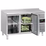 Koelwerkbank ECO - 1360x700mm - 282 liter - met 2 glazen deur(en) - met opstand