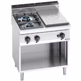 Glødeplade + Gaskogebord med 2 Brænder (17,5 kW)