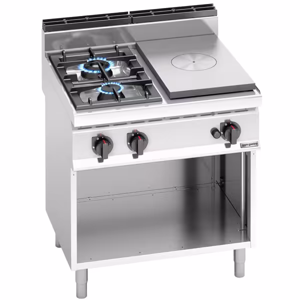 Gas platenfornuis - 17,5 kW - 2 branders