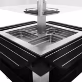 Refrigerated Salad Bar DUBLIN - 1700mm - with Refrigerated Well + Angled Glass Sneeze Guard - on Castors - for 4x GN 1/1 - Brown