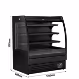 Expositor mural refrigerado para supermercado - 1200mm - 380L - com 3 prateleiras - Preto