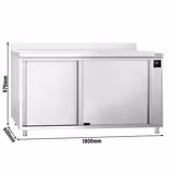 Wärmeschrank PREMIUM - 1800x600mm - mit Aufkantung & Schiebetüren - Digital