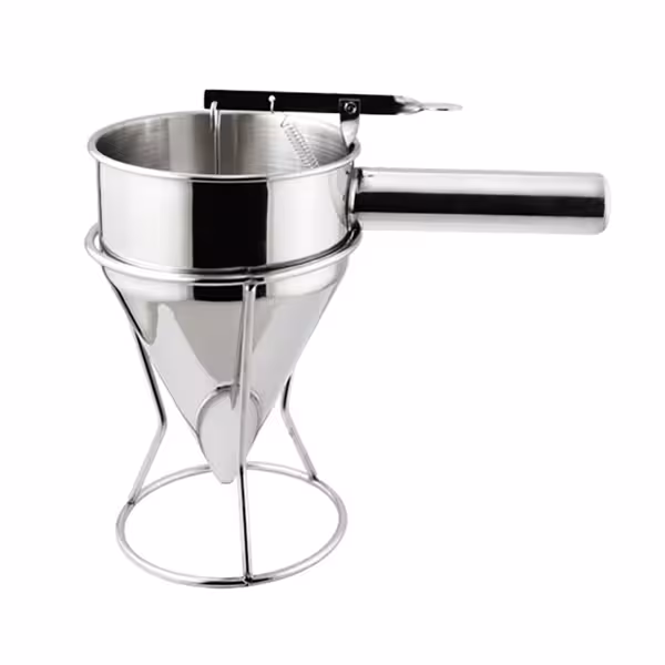 Funil de confeitaria em aço inoxidável - Altura:220mm - com suporte