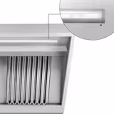 Wandafzuigkap RVS - 700mm diep - 800mm - met motor - compleet - met standen snelheidsregelaar, 1 labyrintfilter en verlichting - 1300m³/u