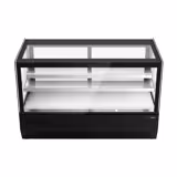 Stolní chladicí vitrína - pro - 120 l - 700 mm - 2 posuvné skleněné dveře - hranatá - s 2 policemi - dvojité zasklení - černá