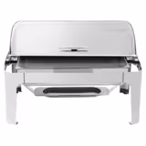 Chafing dish - Rotondo - con coperchio roll-top - in acciaio inox