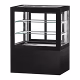 Gebaksvitrine - 470 liter - 1010mm - dubbel glas - schuifdeuren - met 2 schappen - zwart