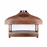 Grill węglowy miedziany - ze szkłem - 1000mm - 1 ruszty - ruszt: 800x500mm