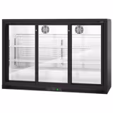 Banco Frigo Bar - 1330mm - 320 litri - con 3 porte scorrevoli in vetro - Nero