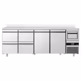 Baari- ja juomien jäähdytyspöytä PREMIUM  - 2690x600mm - 2 ovea, 4 laatikkoa, jalusta ja koputin kahville