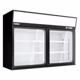 Commercial multideck display freezer - 1454mm - 232L - with 2 hinged glass doors & 4 shelves - incl. island freezer - Black