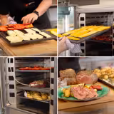 Electric Commercial Combi Oven - Manual Controls - 6x GN 1/1 or 6x EN 600x400 - incl. Condensate drip tray, Adjustable screw feet, Safety thermostat, Halogen lighting, Direct steam injection (adjustable), Humidity control, Preheat & cool-down functions