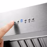 Hotă de perete cu motor - Lungime 1200 mm - adâncime 700 mm - cu regulator de turație, filtre labirint și iluminare LED