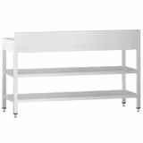 Radni stol od nehrđajućeg čelika PREMIUM - 1800x700 mm - Sa podnom pločom, poleđinom & međupločom