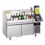Bar-Cocktail-Getränkekühltisch - 1200mm - 150 Liter - 2 Schubladen & 230V Steckdose