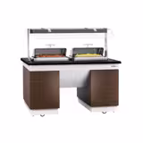 Commercial Heated Buffet Counter - Sneeze Guard, Mobile – 1600 mm (2 Chafing Dishes, 800 mm depth)