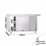Armário de Trabalho aço inoxidável PREMIUM- 1400mm - com escotilha