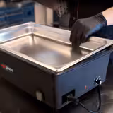 Električna grijana posuda - GN 1/1 - s poklopcem - crna (chafing dish)