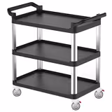 Serving & Clearing Trolley – Plastic/Aluminium - 3-Tier - 800×500×970 mm - Quiet Medical Castors - 120 kg