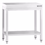 Mesa de trabalho PREMIUM - em Aço Inoxidável - 0,8 m - com estrutura e prateleira de base