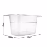 (6 st) Kantin i polykarbonat GN 1/9 - klar - 0,57 l - Djup: 65 mm