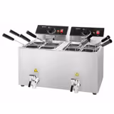 Cocedor de pasta - 8 + 8 litros - 6,5 kW - con grifo de vaciado - incl. 8 cestas
