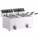 Elektrische pastakoker - 8 + 8 liter - 6,5kW - met aftapkraan - incl. 8 manden - tafelmodel
