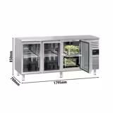 Chladicí stůl ECO - 1795x700x850 mm - 417 l - s 3 skleněnými dveřmi