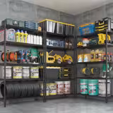 Estante em aço - 1200x450mm - 5 prateleiras - Preto